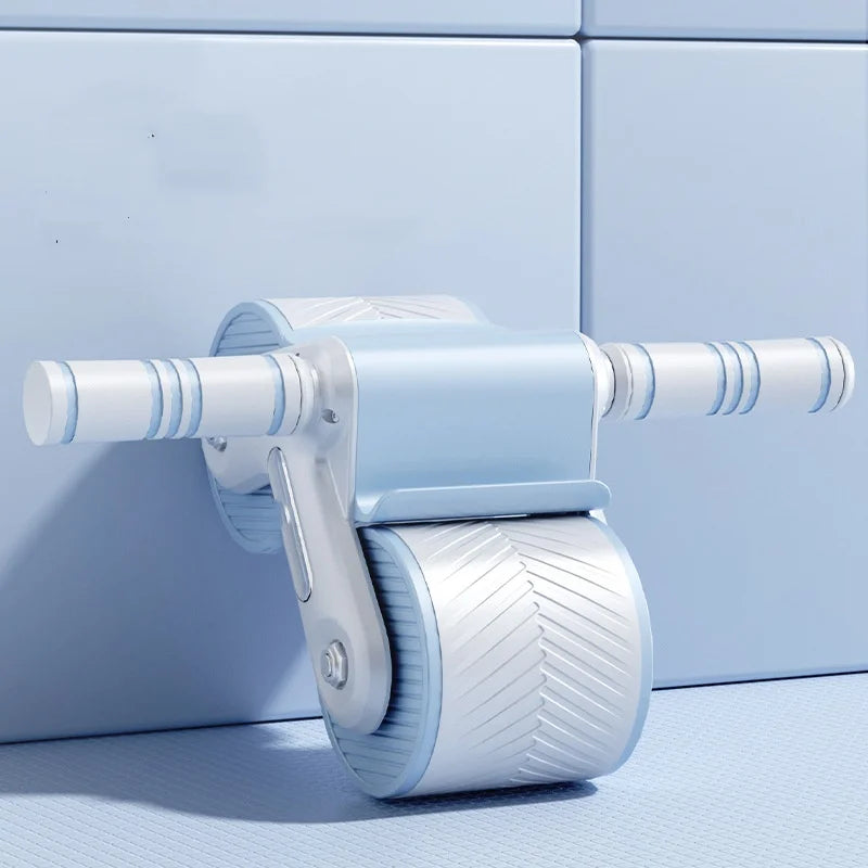 Auto Return Ab Wheel Roller Dual Wheel Abdominal Trainer With Knee Pad Home Gym Core Workout Equipment