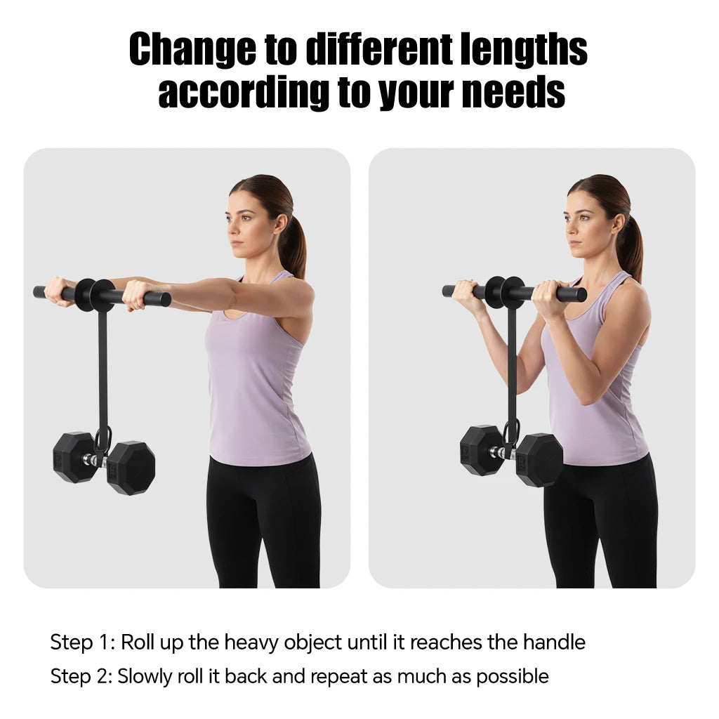 Heavy-Duty Steel Wrist & Forearm Trainer - Adjustable Strength Bar For Muscle Building, Rehabilitation And Fitness